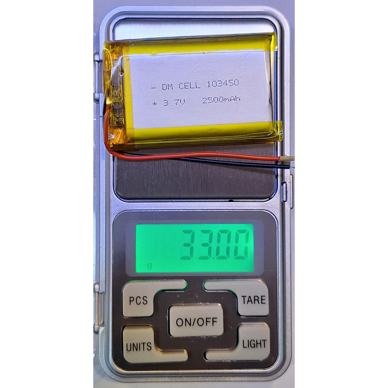 باتری لیتیومی قابل شارژ دی ام سل مدل DM-103450 ظرفیت 2500 میلی‌ آمپر ساعت