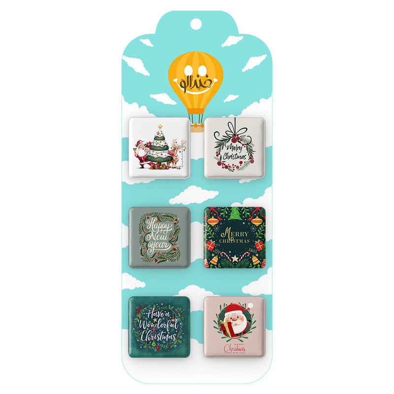 مگنت خندالو طرح کریسمس Christmas کد 1349B مجموعه 6 عددی