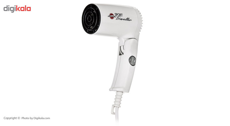 سشوار مسافرتی 1100 وات پارس خزر مدل HD-861P، موتور DC، وزن 340 گرم، المنت فلز، دارای سری متمرکز‌کننده با ویژگی صاف‌کنندگی