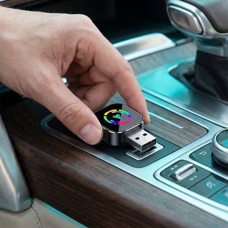 کارپلی و اندروید اتو مدل Wireless CarPlayAndroid Auto Q1AS به همراه مبدل USB به USB-C