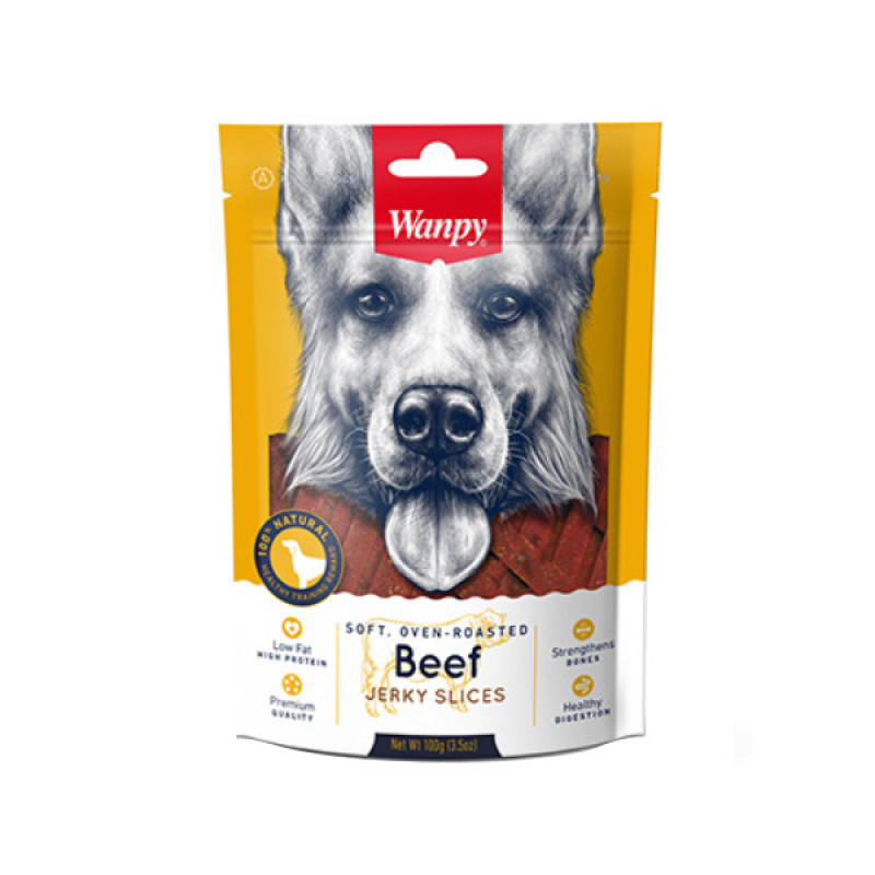 تشویقی سگ ونپی مدل Beef Jerky Slices با طعم گوشت گاو  وزن 100 گرم