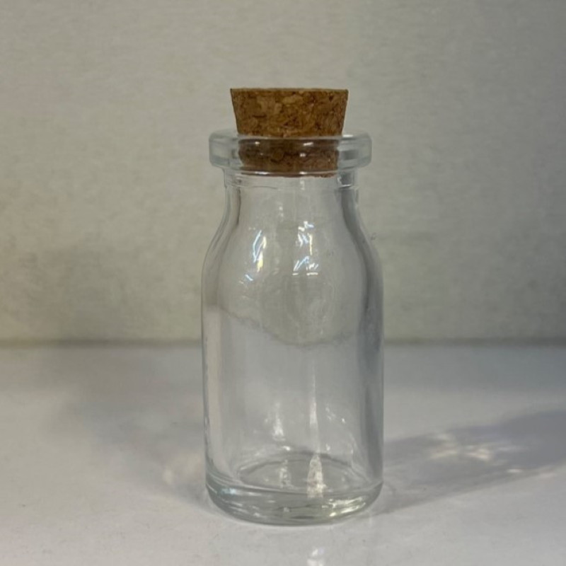 بطری مدل ویال شیشه ای با درب چوب پنبه