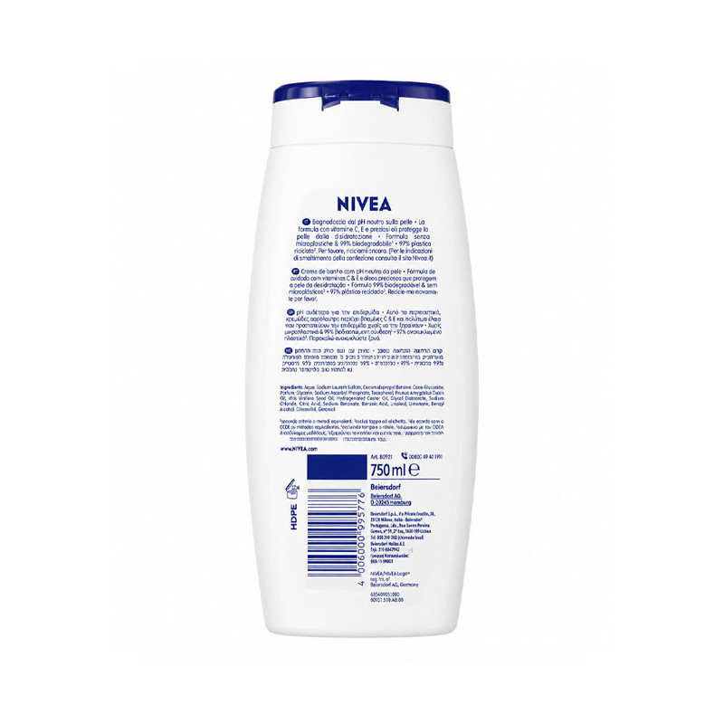 شامپو بدن نیوآ مدل Creme Soft با رایحه روغن بادام مناسب برای انواع پوست حجم 750 میلی لیتر