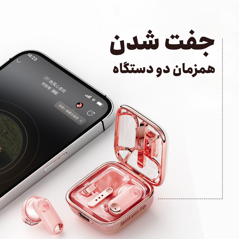 هدفون بلوتوثی دیووم مدل Spark-Air بدون قابلیت نویز کنسلینگ، درگاه شارژ USB Type-C، مقاوم در برابر رطوبت و عرق
