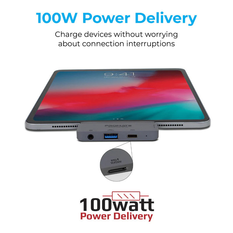 هاب 4 پورت USB-C پرومیت مدل PADHUB-PRO.GREY