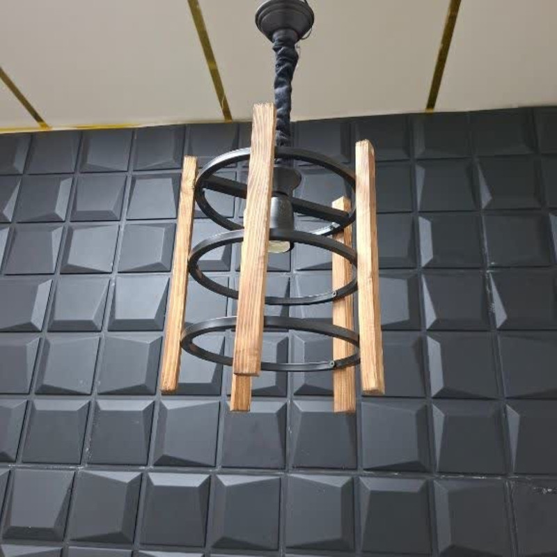 لوستر 1 شعله شاهان تک مدل WOOD.15