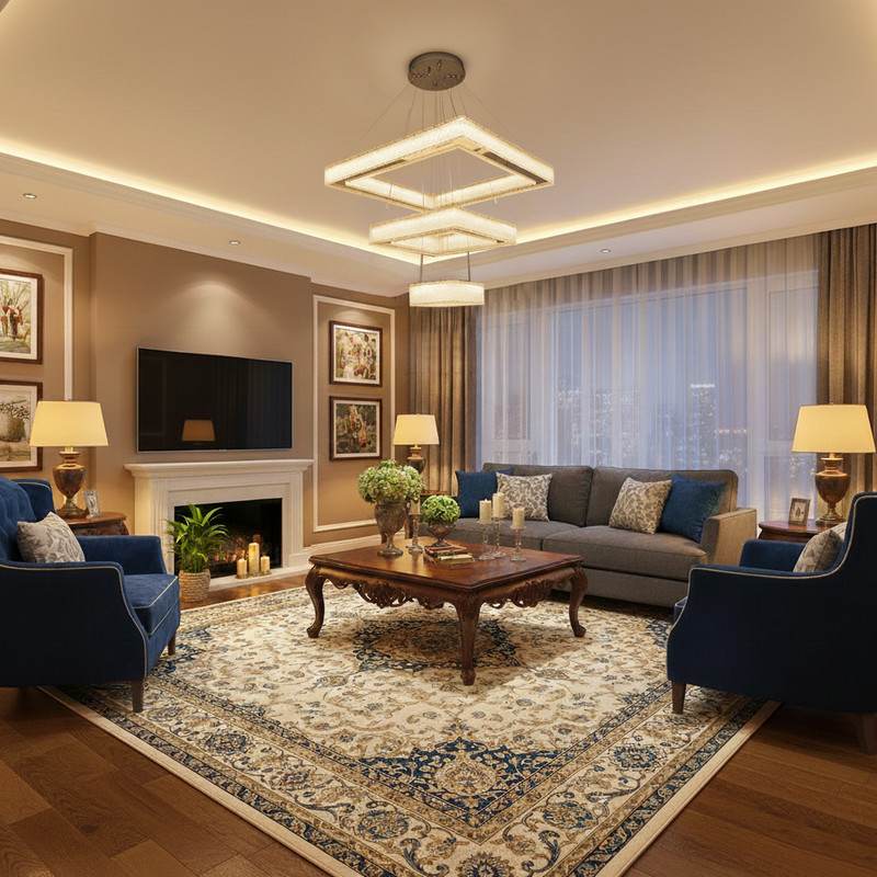 لوستر سه حلقه ژرفا مدل مدرن کد 503015