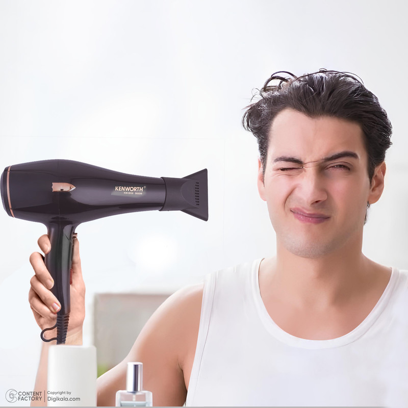 سشوار حرفه‌ای 2400 وات کنورث مدل KW-9030، موتور AC، وزن 1050 گرم، المنت فلز، دارای سری متمرکز‌کننده باریک، متمرکز‌کننده پهن با ویژگی صاف‌کنندگی، با قابلیت فناوری تولید یون