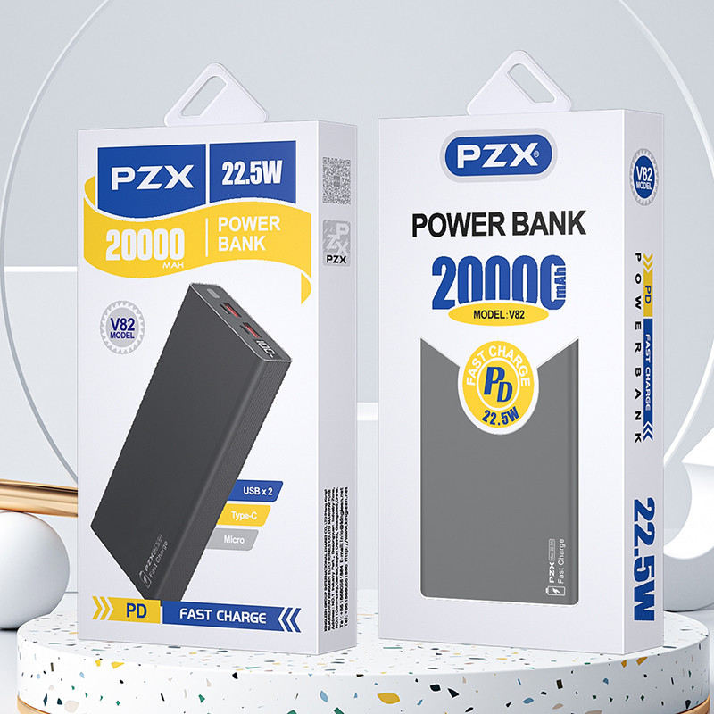 پاوربانک پی زد ایکس مدل V82 ظرفیت 20000 میلی آمپر ساعت