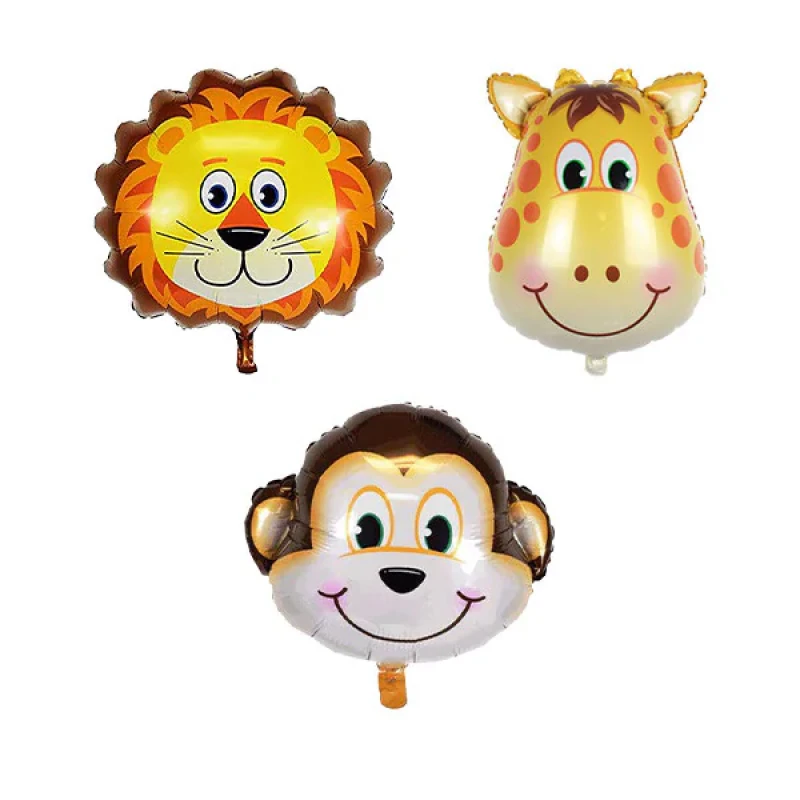 بادکنک فویلی مدل سر حیوانات جنگل کد AnimalMballoon2 مجموعه 3 عددی