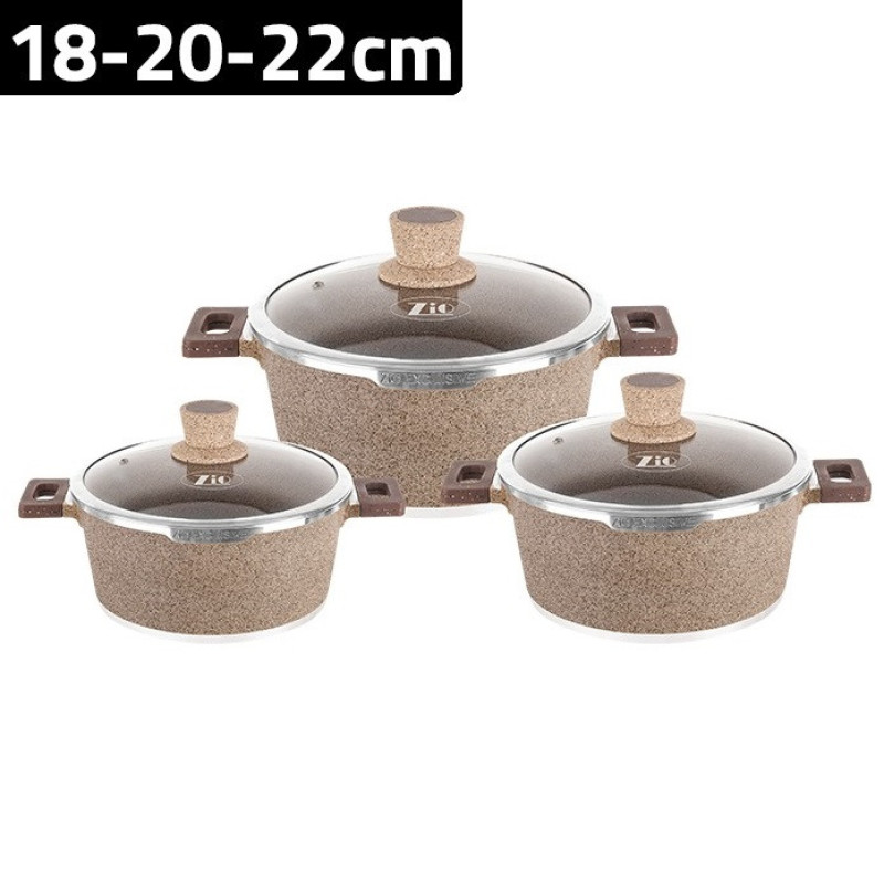 سرویس قابلمه گرانیت 6 پارچه زیو مدل ZCS-8416S22