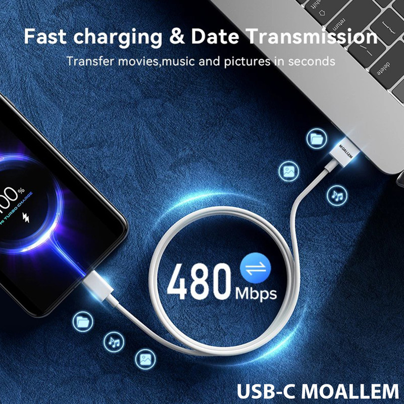 کابل تبدیل USB به USB-C معلم مدل Note 12 pro Plus طول 1 متر