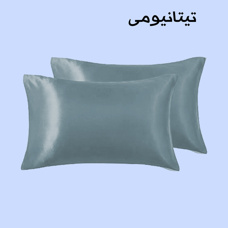 رو بالشی صمیم مدل ساتن ابریشمی بسته 2 عددی