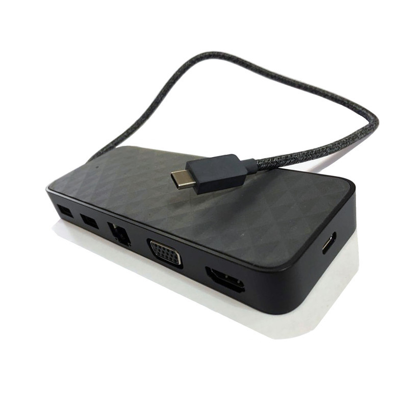 مبدل USB-C به HDMI  VGA  LAN  USB-C  USB-A اچ پی مدل Travel Dock