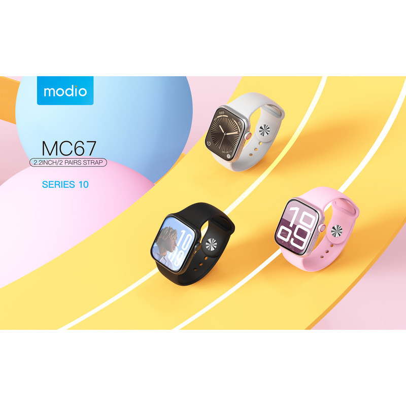 ساعت هوشمند 2.2 اینچ مودیو مدل MC67 با بند سیلیکونی