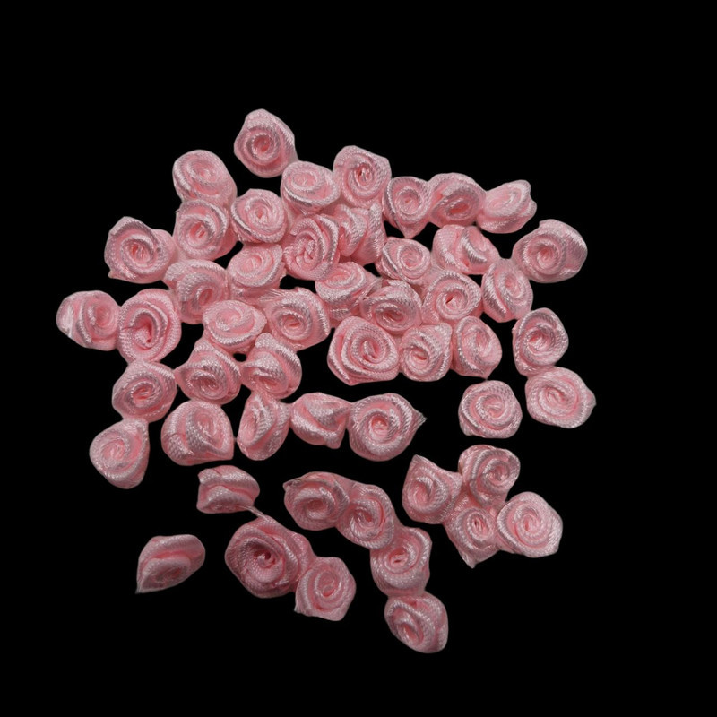 گل مدل رز روبانی کوچک کد red 2 بسته 50 عددی