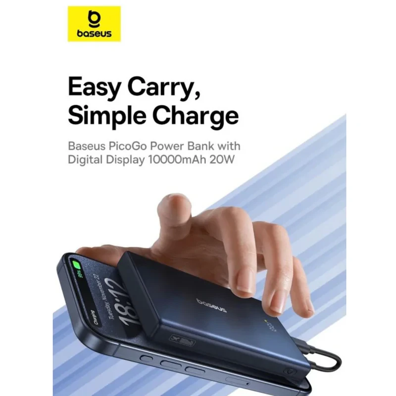 پاوربانک بیسوس مدل PicoGo 20W ظرفیت 10000 میلی آمپر ساعت