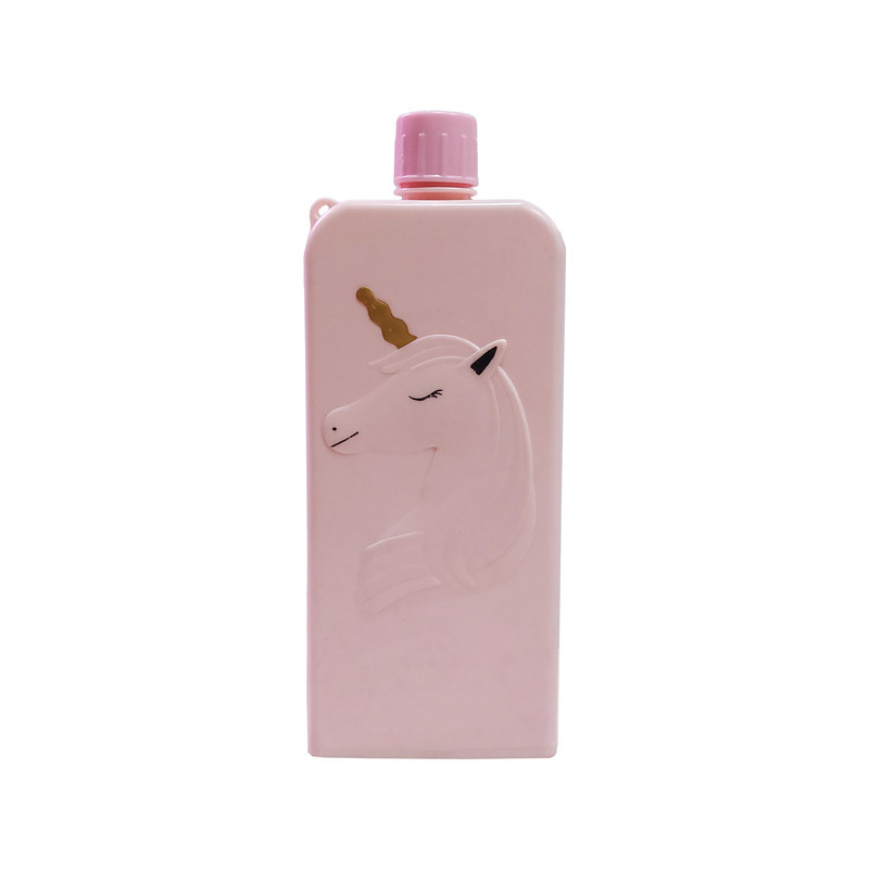 بطری هوم اسکول مدل درب دار طرح تک شاخ بسته 3 عددی