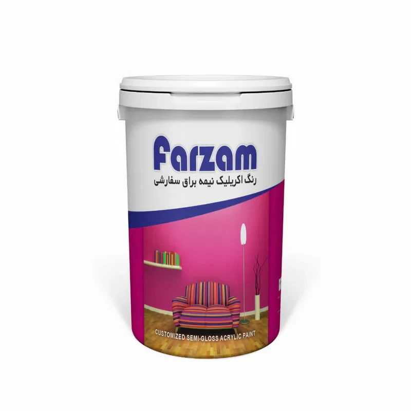 رنگ اکریلیک نیمه براق فرزام کد 530 وزن 1 کیلوگرم