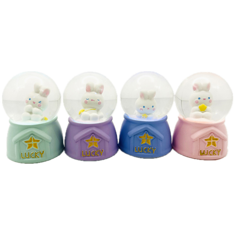 گوی چراغ‌دار مدل Lucky طرح بچه خرگوش خوش شانس کد ABCD1623.15