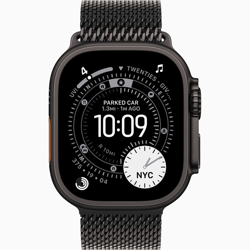 ساعت هوشمند 49 میلی متری اپل مدل Ultra 3 Black Titanium Case با بند Titanium Milanese