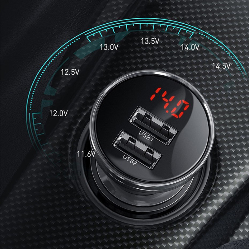 شارژر فندکی  باسئوس مدل Car Charger Suit-24W به همراه کابل تبدیل microUSB USB-C  لایتنینگ