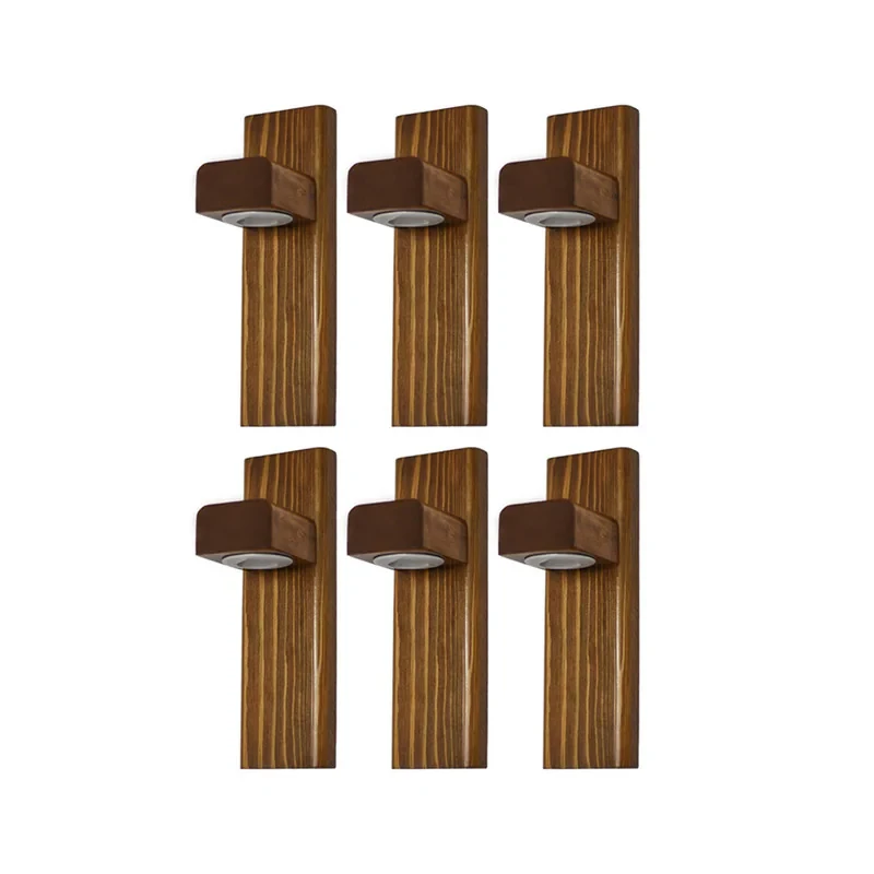 چراغ دیواری مدل چوبی کد W003L مجموعه 6 عددی