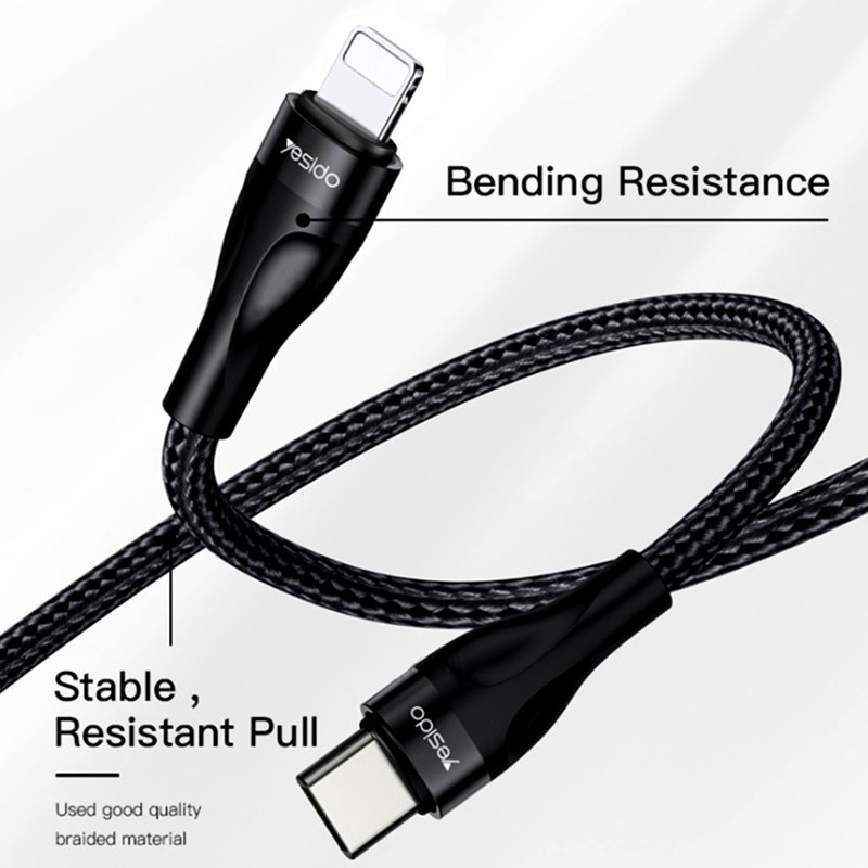 کابل تبدیل usb-C به لایتنینگ یسیدو مدل CA82 طول 0.3 متر