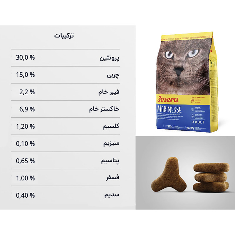 غذای خشک گربه جوسرا مدل Marinesse ضد حساسیت وزن 2 کیلوگرم