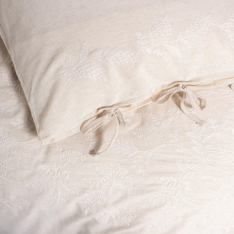سرویس ملحفه دو نفره 6 تکه کاتن باکس مدل Cotton Keten Kivora Bej