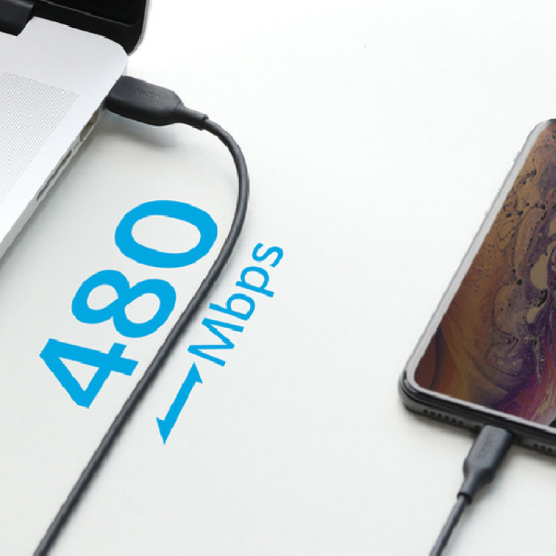 کابل تبدیل USB به لایتنینگ انکر مدل Anker PowerLine A8812 طول 0.9 متر