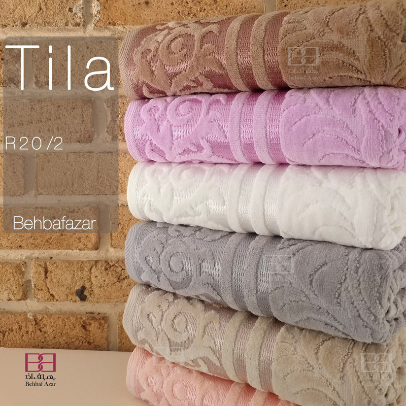 حوله دستی بهباف آذر مدل تیلا سایز 75x40 سانتی متر
