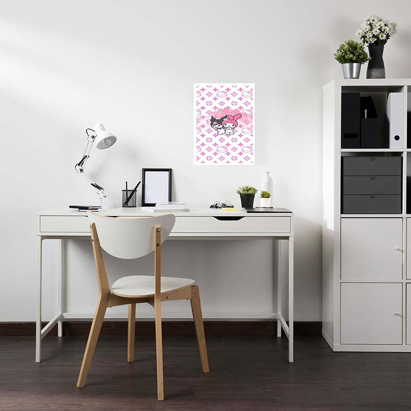 پوستر کارنيکا طرح مای ملودی و کورومی My Melody & Kuromi کد 35007 مجموعه 8 عددی