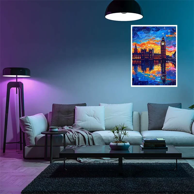 پوستر کارنيکا طرح شب پرستاره فانتزی ون‌گوگ Fantasy Starry Night Van Gogh کد 95216 مجموعه 8 عددی