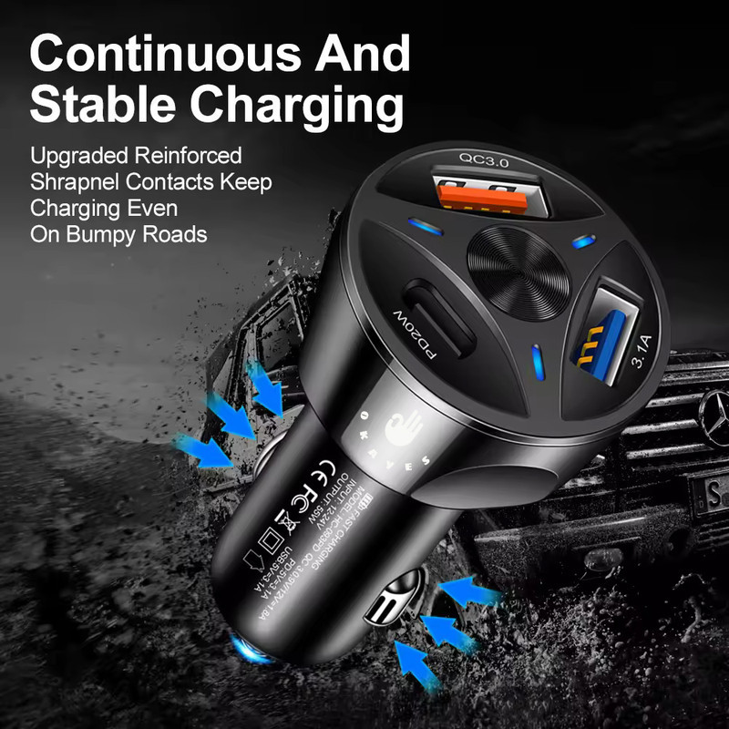 شارژر فندکی 38 وات اکی یس مدل PD1QC3USB200