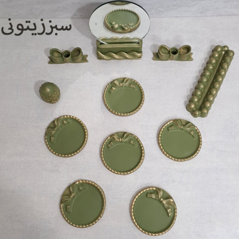مجموعه ظروف هفت سین 12 پارچه مدل پاپیونی مدرن مینیمال فانتزی کد 01