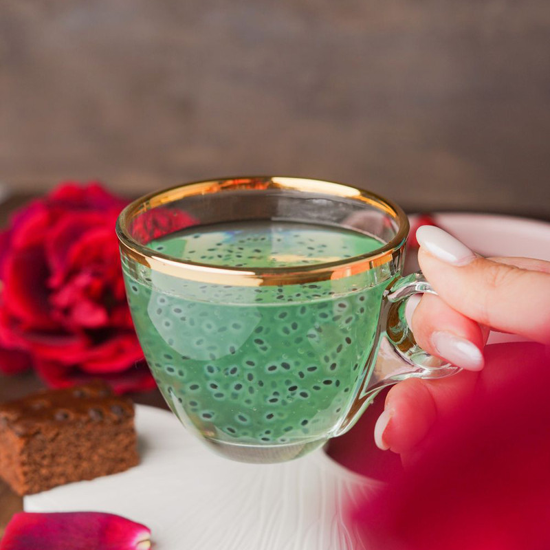 فنجان بلینک مکس مدل چری لب طلایی کد 95 بسته 6 عددی