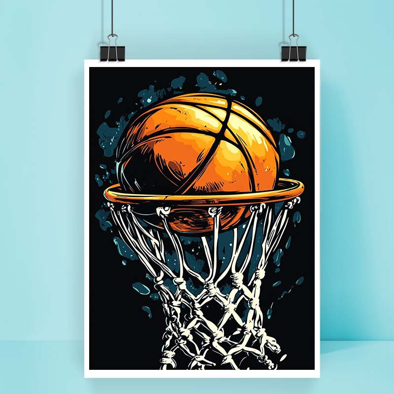 پوستر کارنيکا طرح عاشق بسکتبال Basketball Lover کد 40295 مجموعه 8 عددی