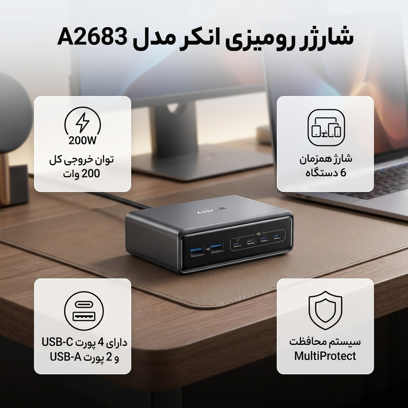 شارژر رومیزی انکر مدل A2683