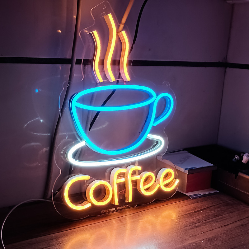 چراغ نئونی طرح coffee کد CO33X24