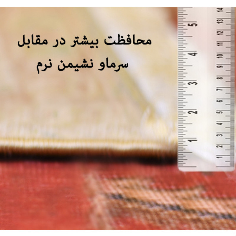 فرش ماشینی 1200 شانه فرش صرافیان زمینه قرمز حاشیه قرمز مدل گلنسا