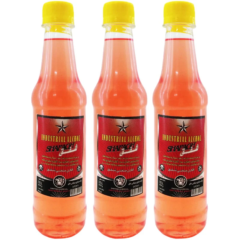 الکل صنعتی %98 شفق حجم 450 میلی لیتر بسته 3 عددی