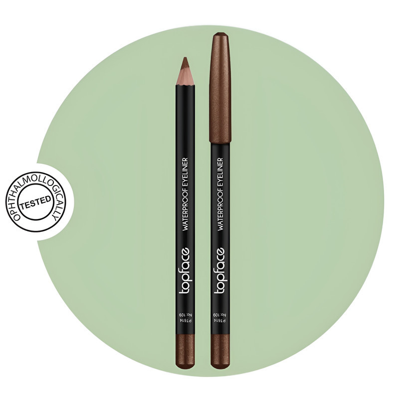 مداد چشم تاپ فیس مدل WATERPROOF رنگ قهوه‌ای طلایی شماره 109