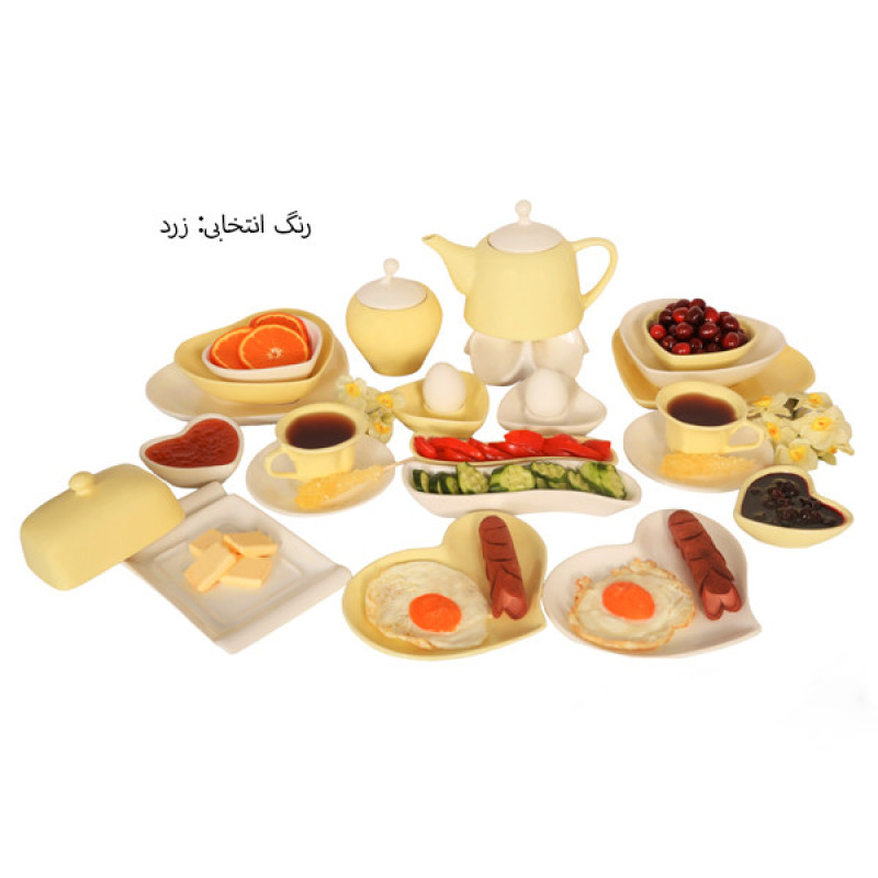 سرویس صبحانه خوری 25 پارچه مدل قلبی کد 2612P25