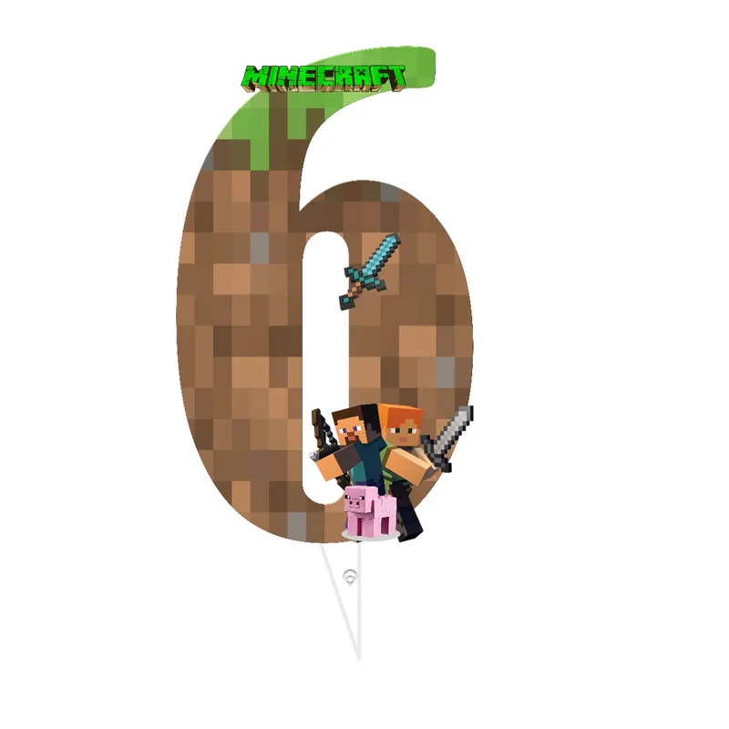 تاپر تولد مدل Minecraft مجموعه 6 عددی
