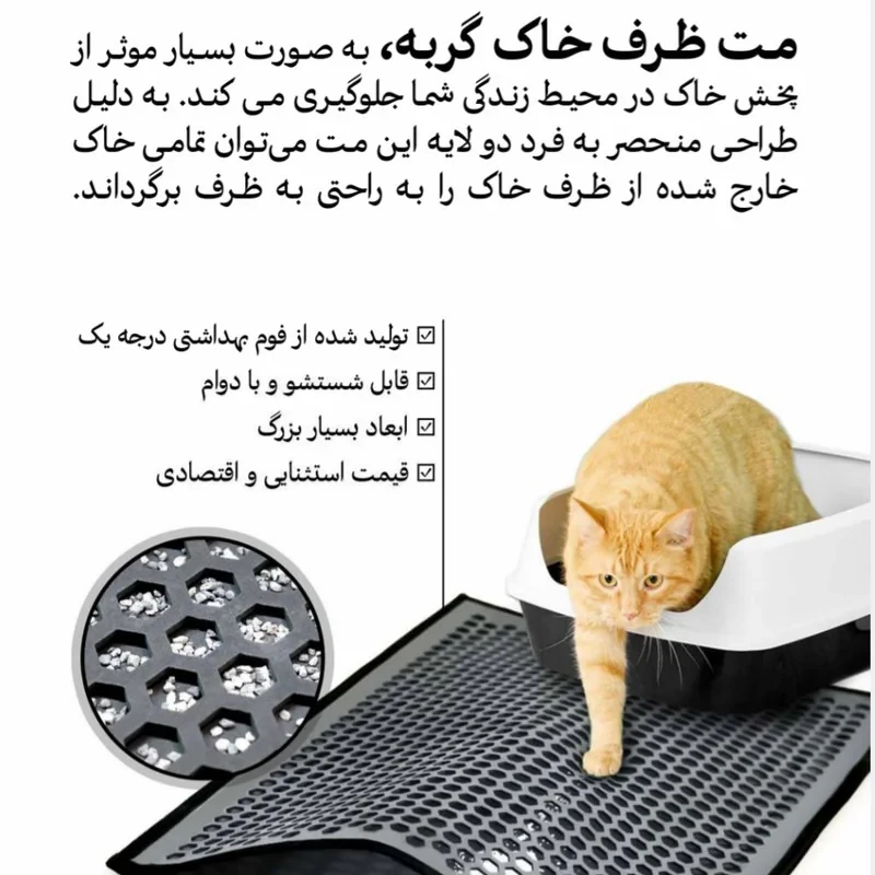 پادری ظرف خاک گربه ژوانیت مدل مت