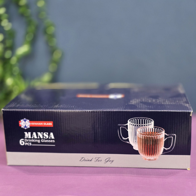 لیوان شیشه و بلور اصفهان مدل مانسا بسته 6 عددی