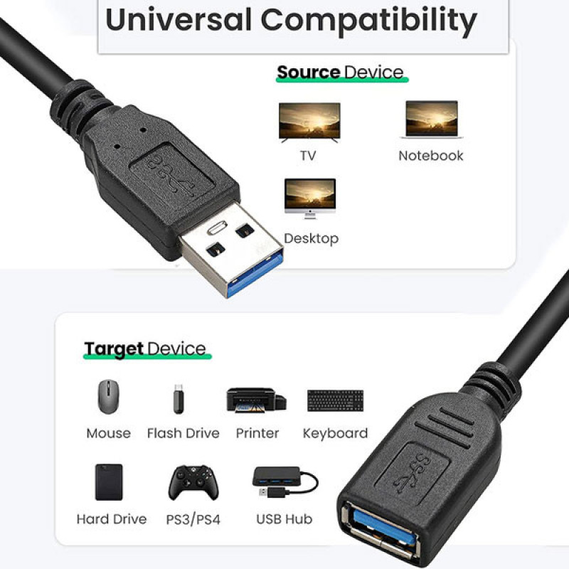 کابل افزایش طول USB3.0 تی سی تراست مدل TC-U3CF30 طول 3 متر