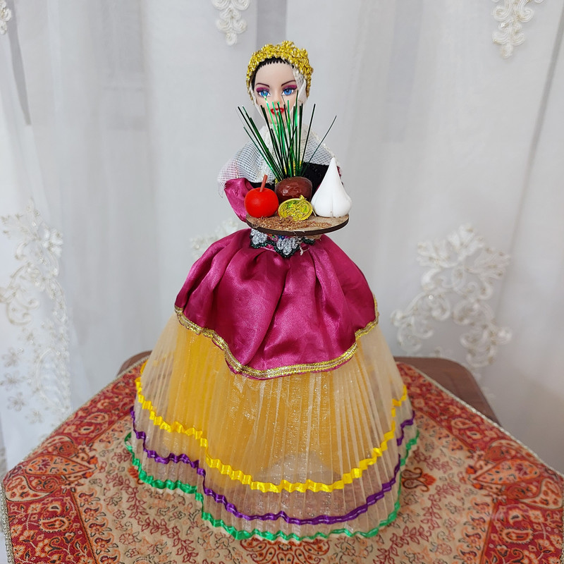 ست سفره هفت سین مدل عروسک بانوی شمالی