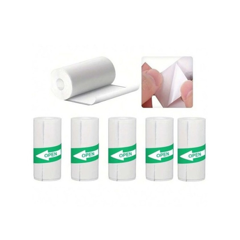 کاغذ پرینتر حرارتی پشت چسبدار پایتخت رول مدل LA3W بسته 5 عددی